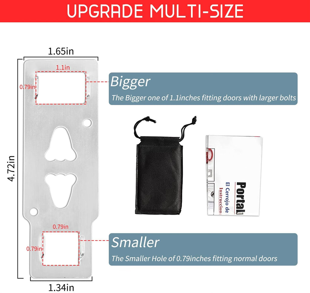 Portable Travel Door Lock (Add-On Privacy Lock) – Black or Red