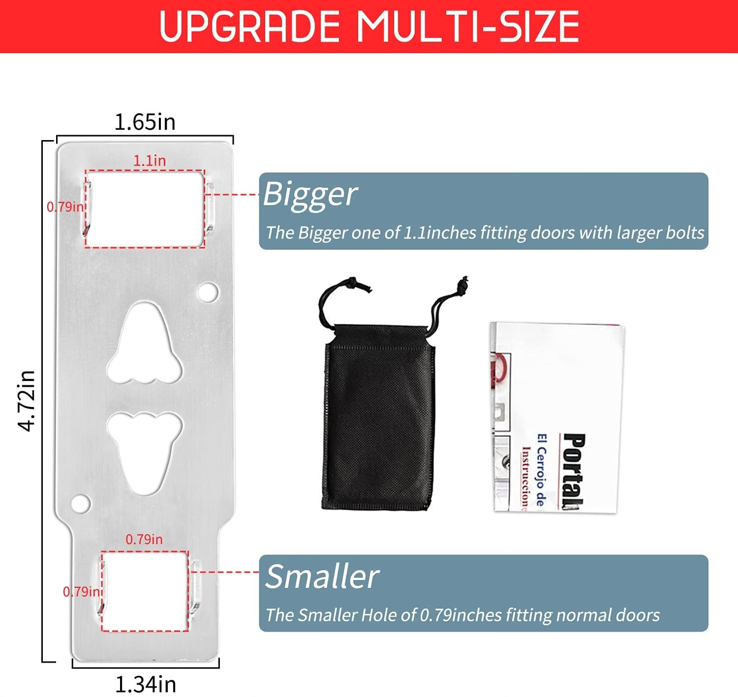 Portable Travel Door Lock (Add-On Privacy Lock) – Black or Red