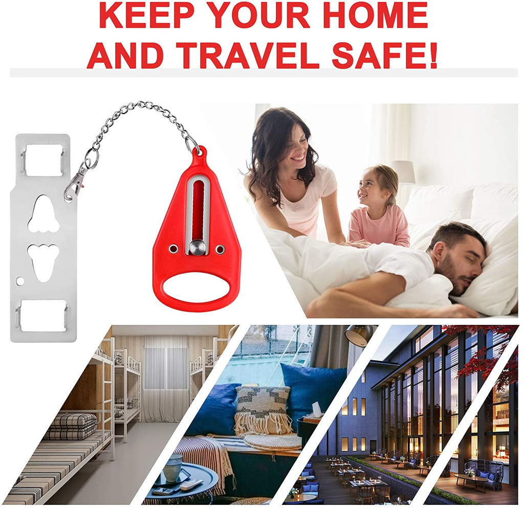 Portable Travel Door Lock (Add-On Privacy Lock) – Black or Red