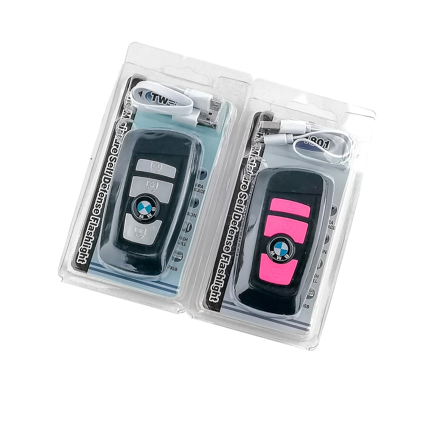 Luxury Key Fob Safety Device with Alarm, Flashlight & Rechargeable Power