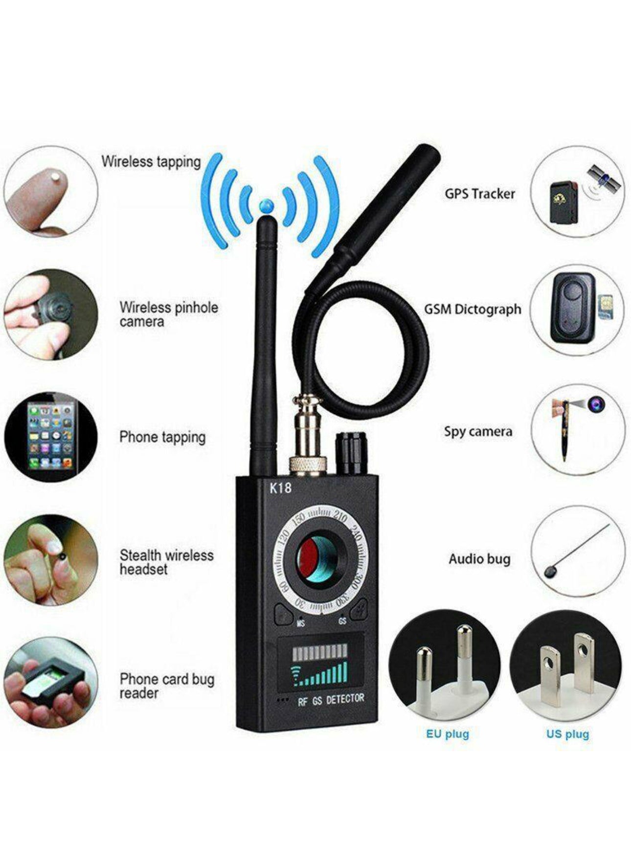 K18 Privacy Protection Detector – RF & Signal Scan Device