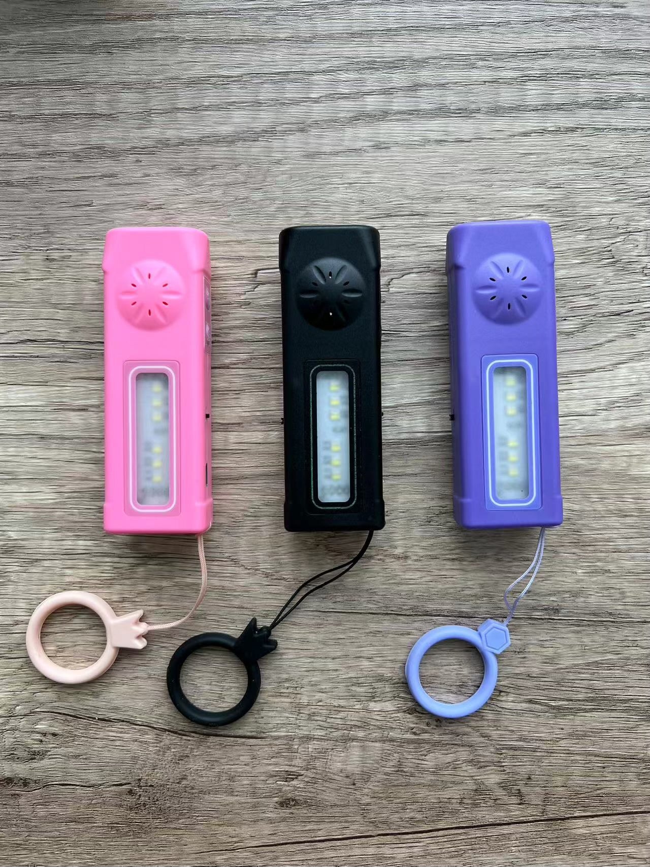 BlingBolt Mini Siren Stunner – 3-in-1 Rechargeable with LED Light & Alarm | Pink, Purple, Black